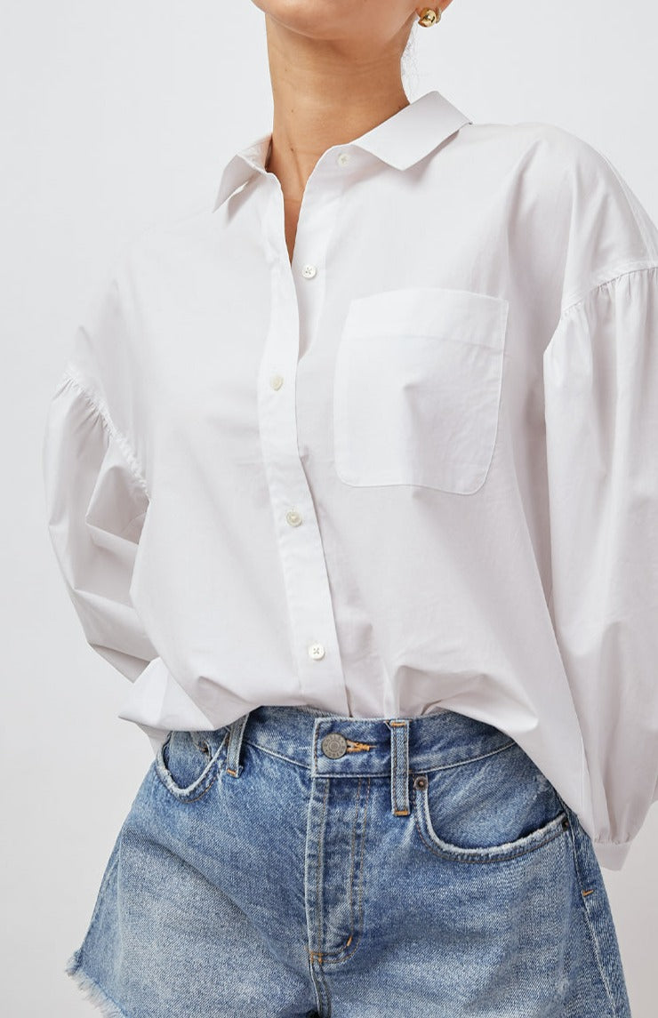 JANAE WHITE BLOUSE- FRONT TUCKED IN