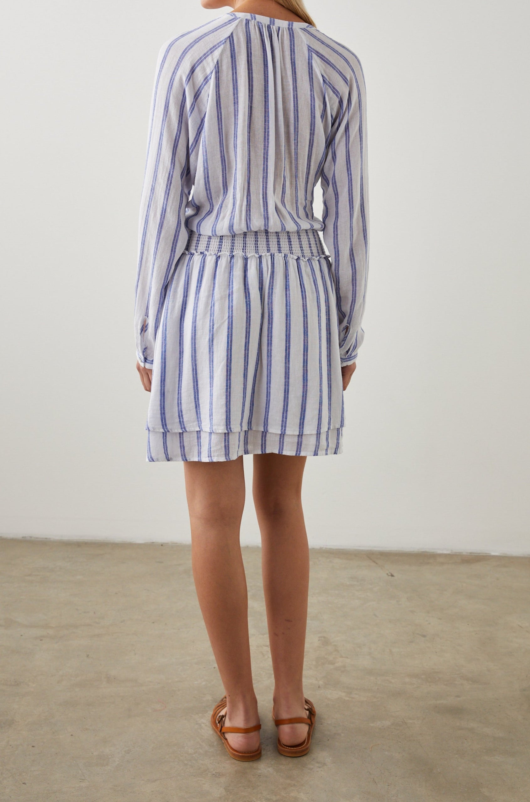 JASMINE DRESS VILLA STRIPE - BACK MODEL 2