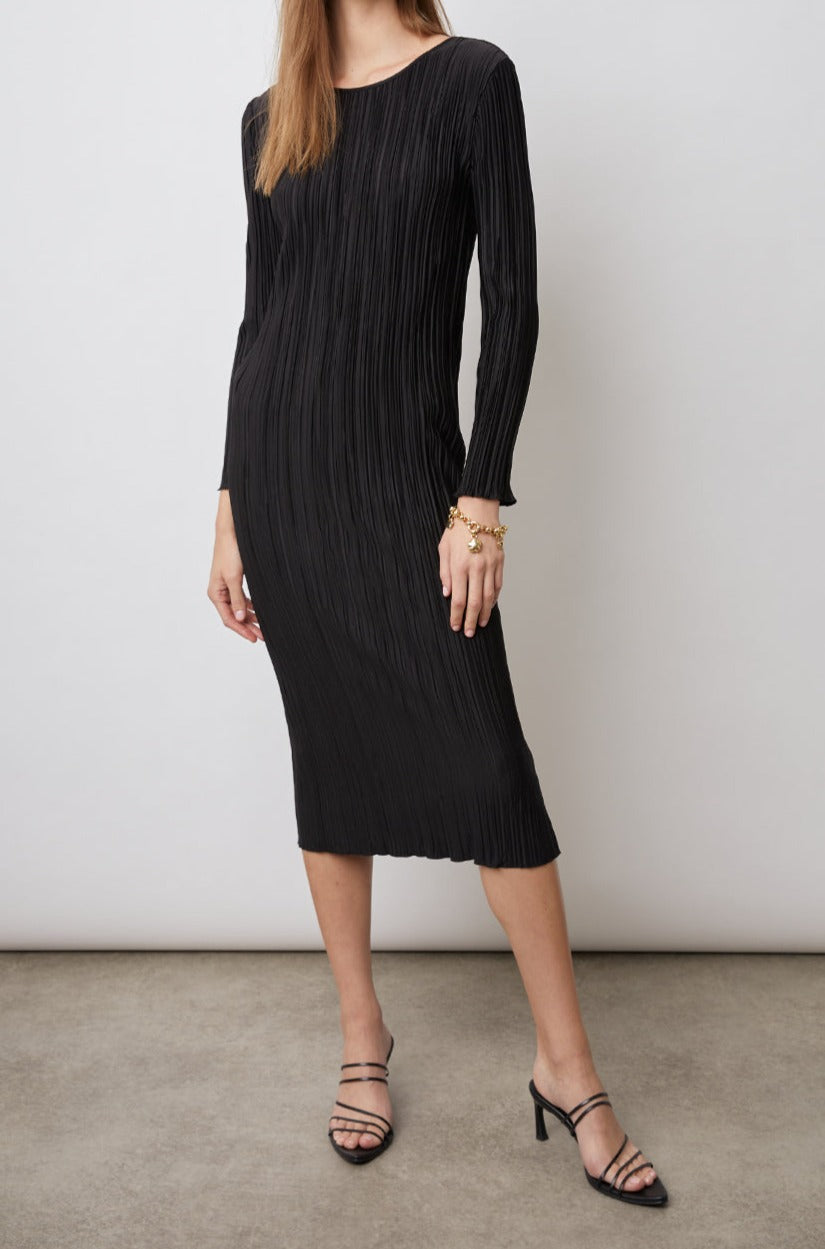 JORDY DRESS BLACK - FRONT FULL BODY