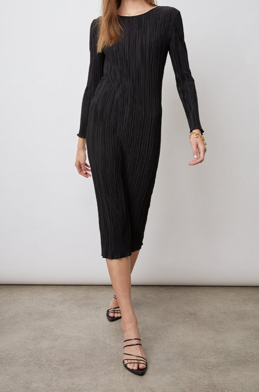 JORDY DRESS BLACK - FRONT WALKING