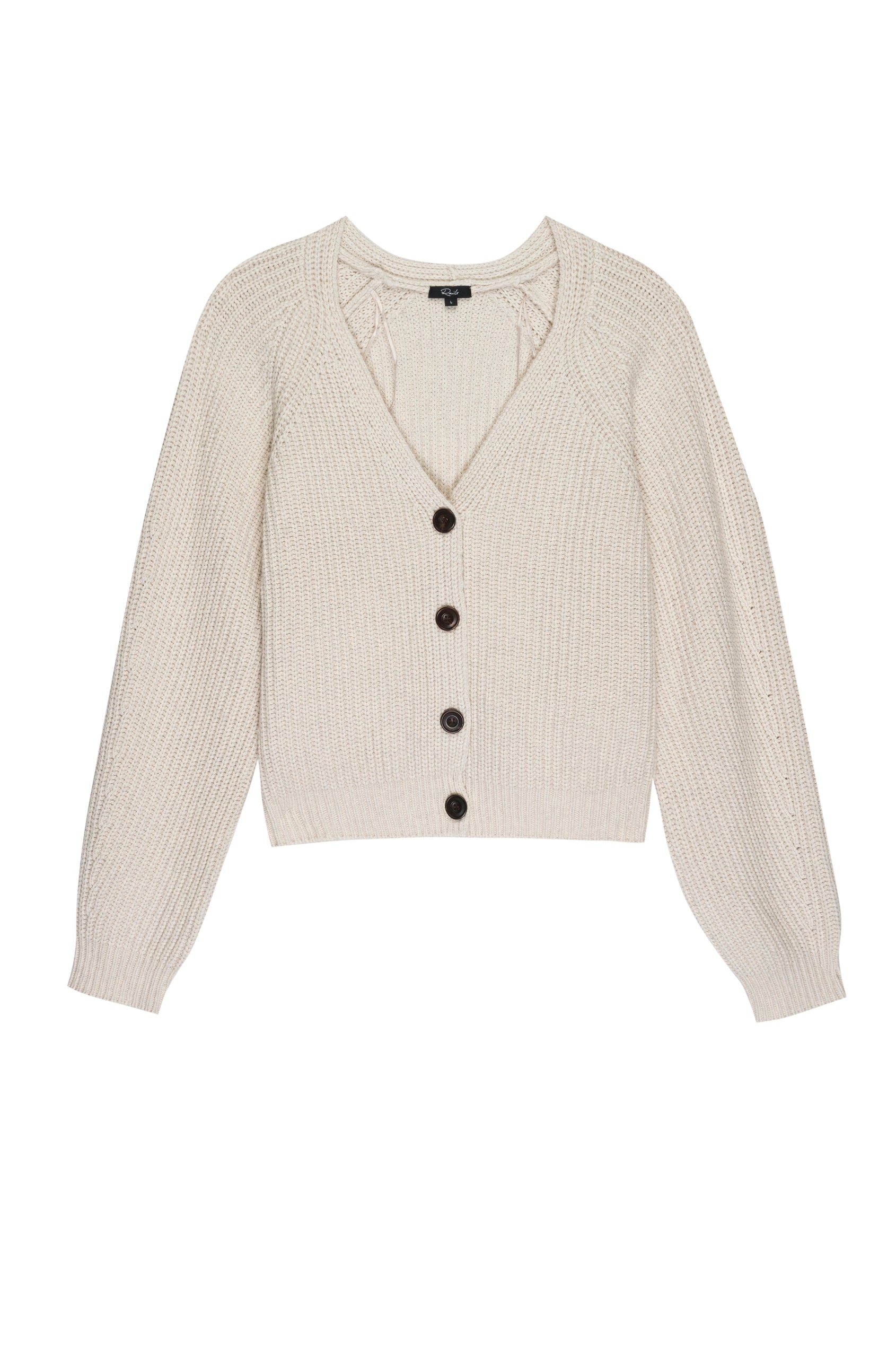 Josie Heather Taupe Long Sleeve Cardigan- flat