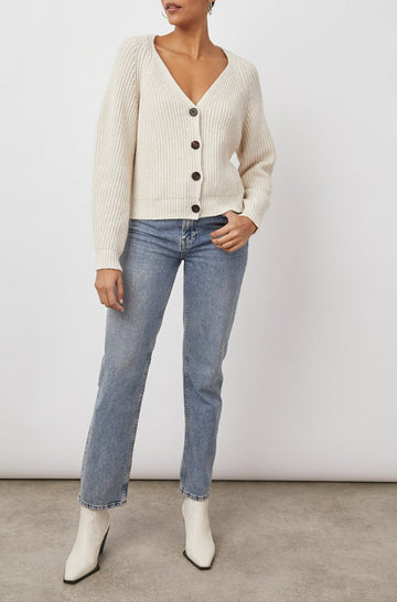 Josie Heather Taupe Cardigan - full front body