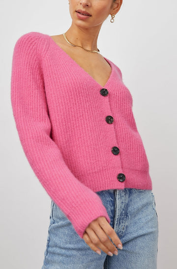 JOSIE MALIBU PINK CARDIGAN- FRONT 