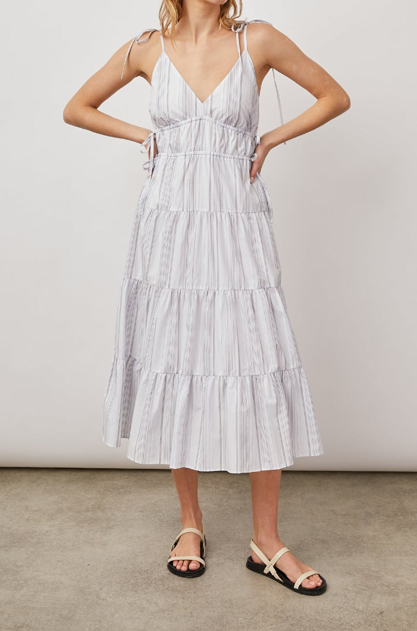 JULIA WEST SEA PORT STRIPE DRESS-FRONT FULL BODY IN MOTION