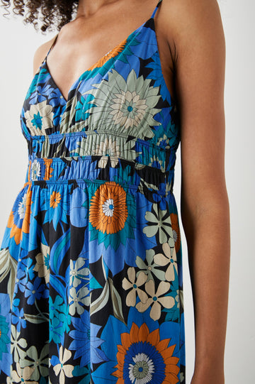 JUSTINE DRESS AZUL WILD FLOWER - DETAIL
