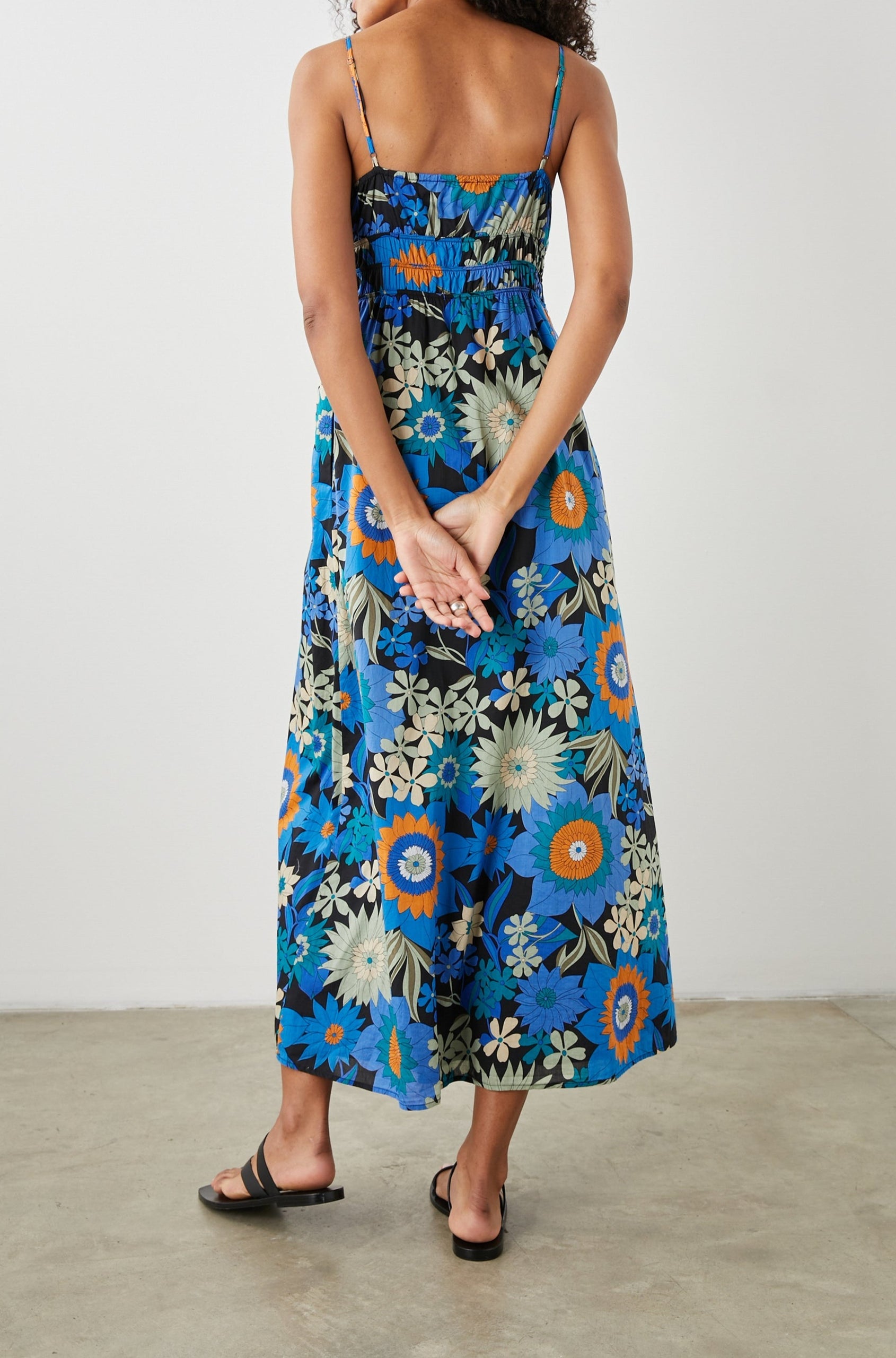 JUSTINE DRESS AZUL WILD FLOWER - BACK