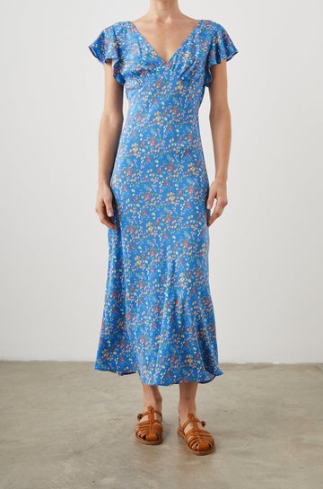 KENZ DRESS BLUE CITRUS GROVE - FRONT FULL BODY
