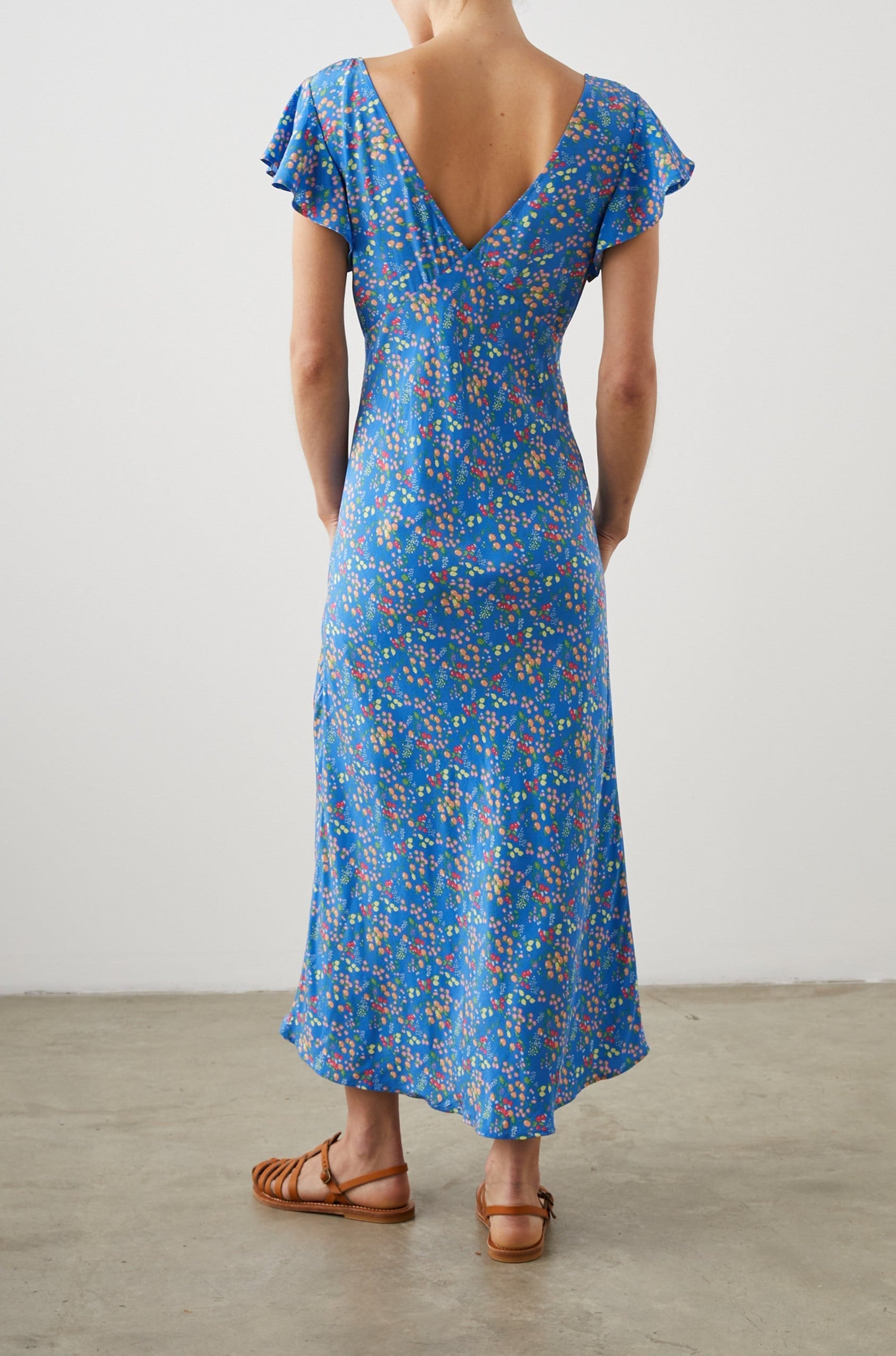 KENZ DRESS BLUE CITRUS GROVE - BACK