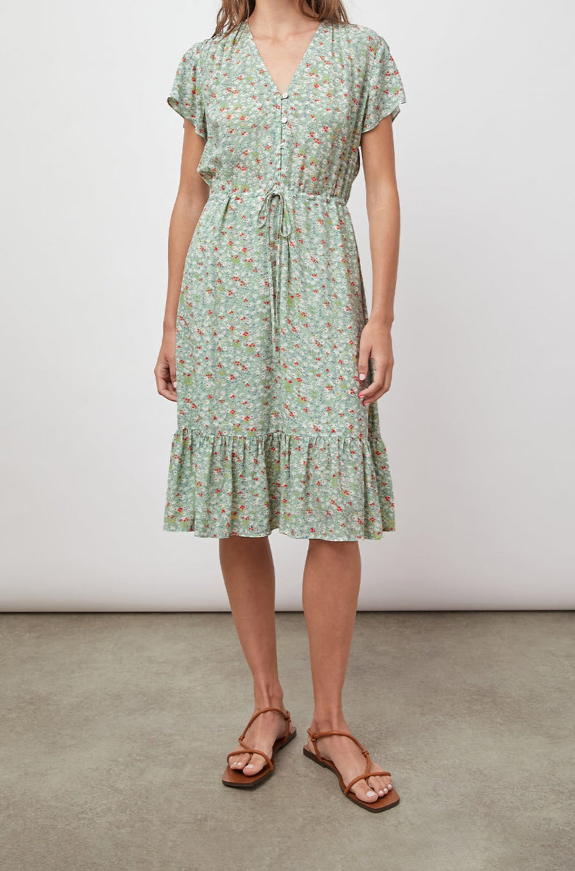 KIKI WHITE SUMMER MEADOW DRESS- FRONT