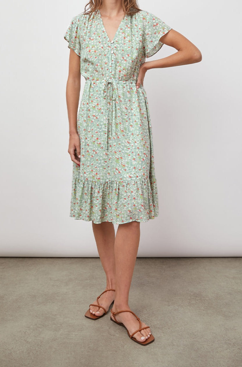 KIKI WHITE SUMMER MEADOW DRESS-FRONT