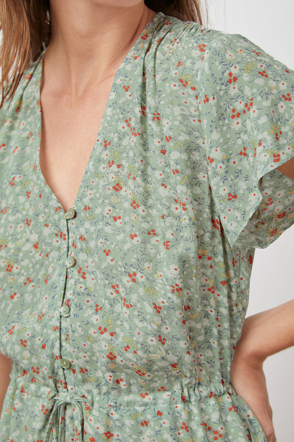 KIKI WHITE SUMMER MEADOW DRESS-DETAIL