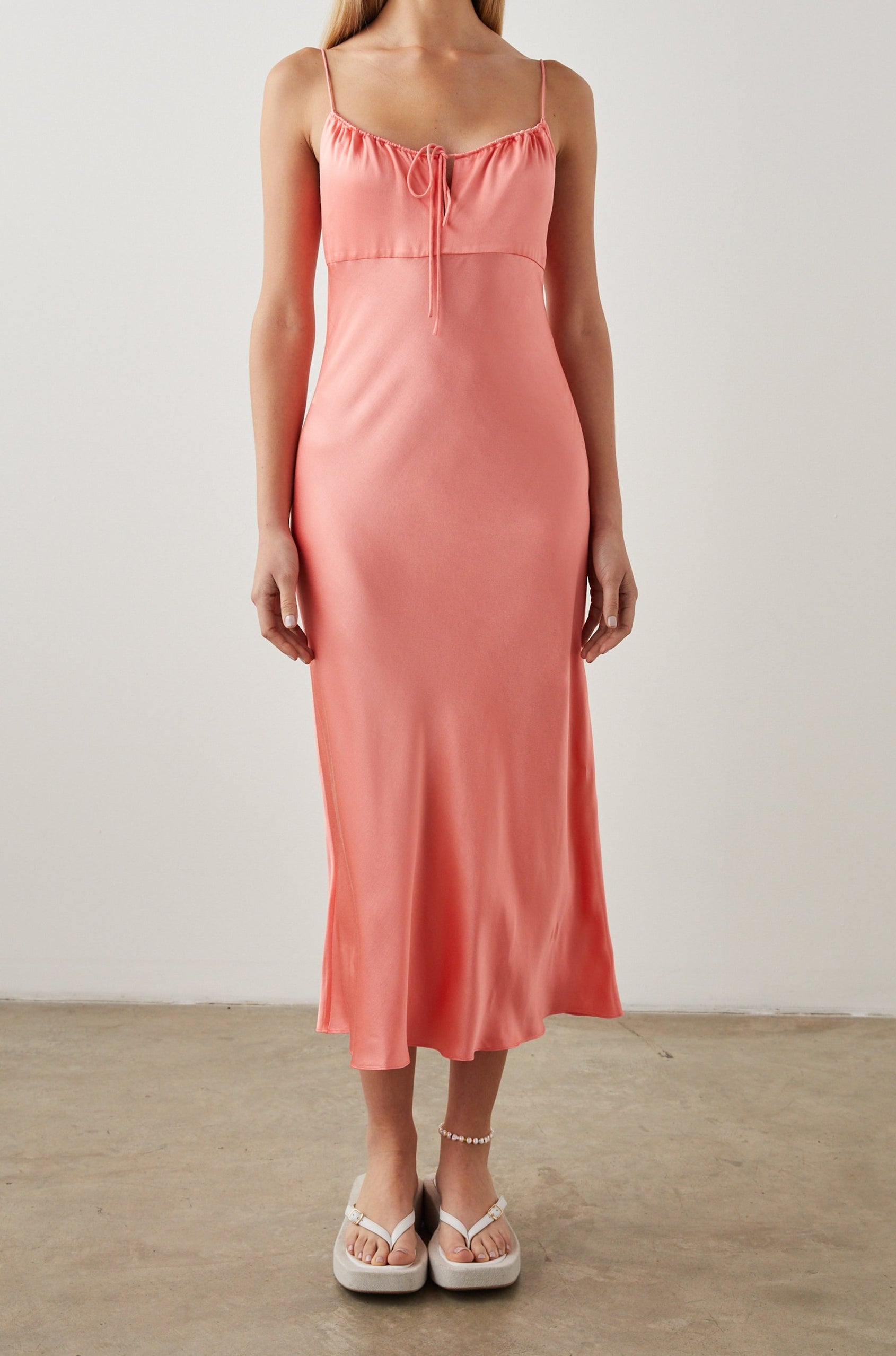 LARAMIE CORAL DRESS - FRONT
