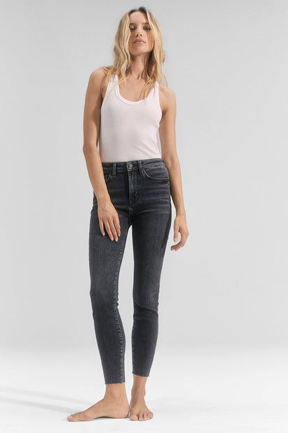 The Larchmont Coal High Rise Skinny Pants - full front body