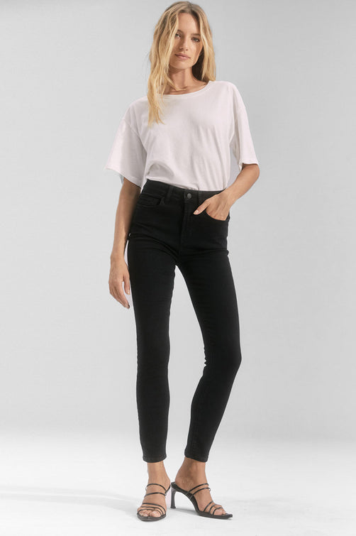 The Larchmont Onyx High Rise Skinny Pants - full front body 