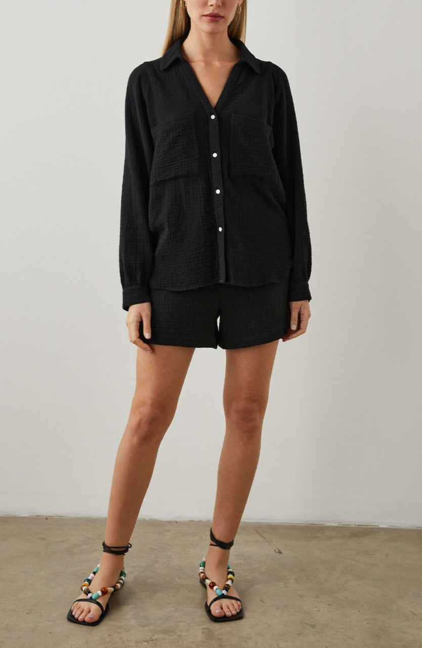 LAUREN SHIRT BLACK - FULL FRONT BODY