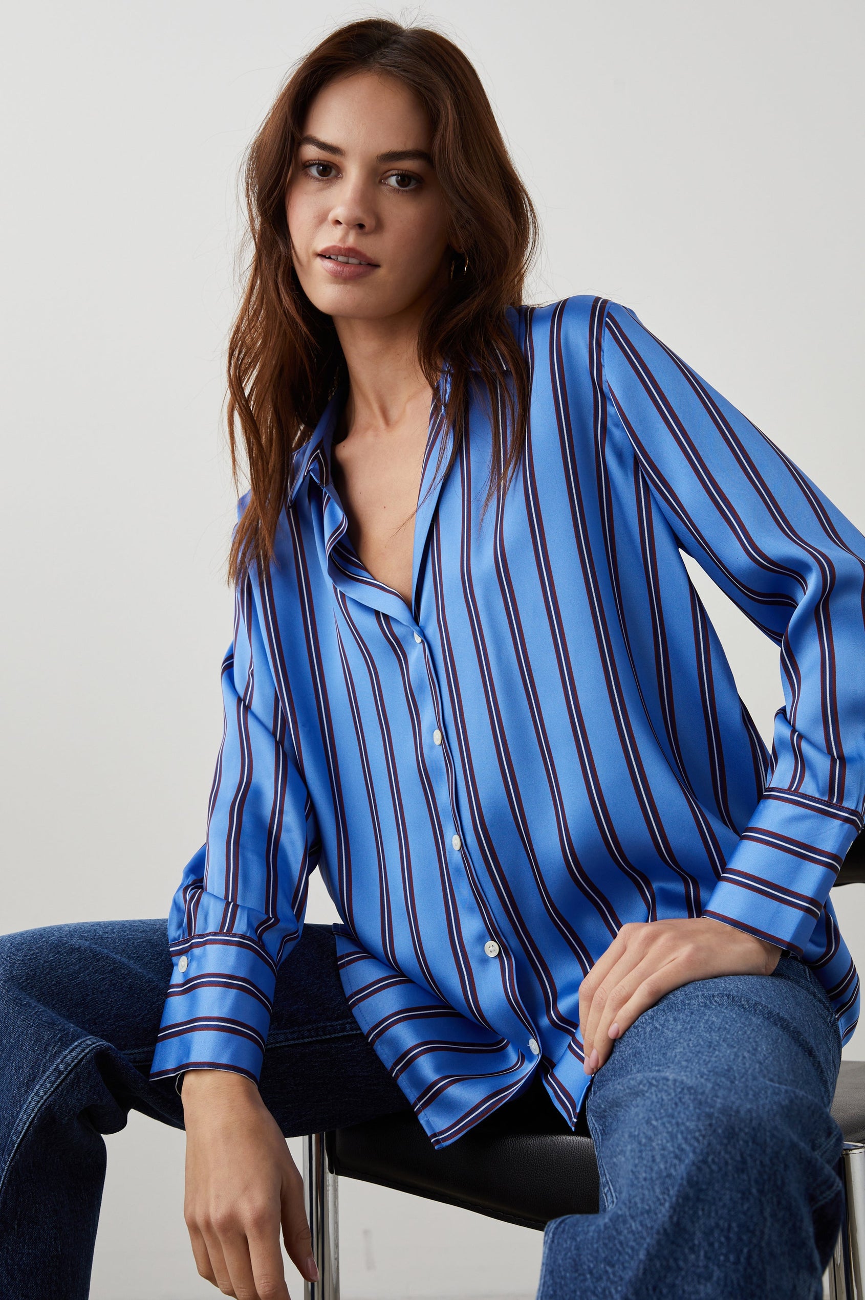 LEDGER SHIRT PRIMROSE STRIPE - MODELED