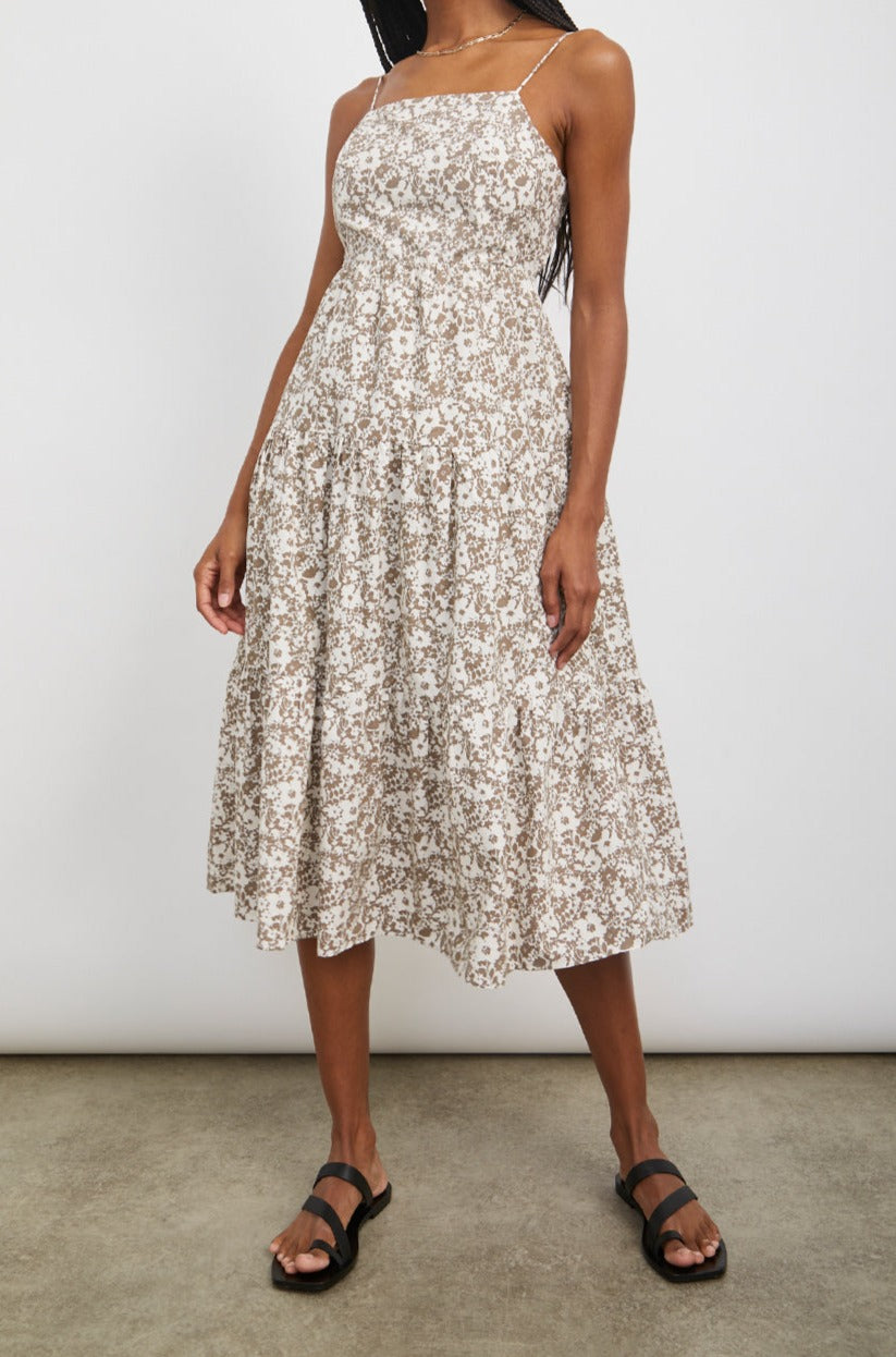 LENI CAFE FLORAL DRESS- FULL FRONT BODY