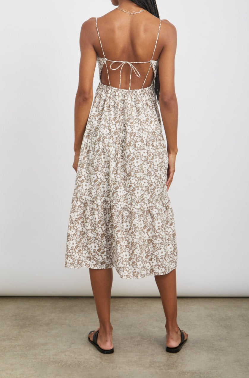 LENI CAFE FLORAL DRESS- FULL BACK BODY