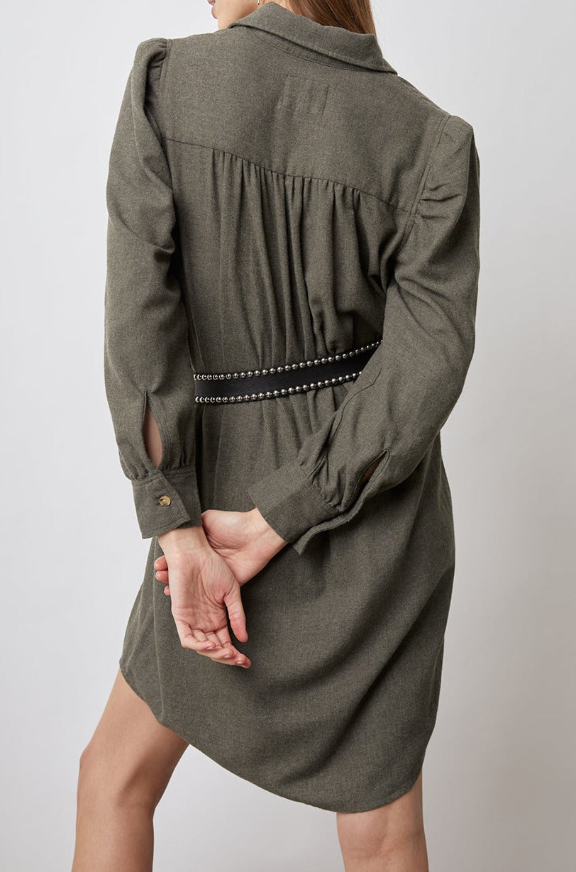 LEONA HUNTER GREEN DRESS-BACK