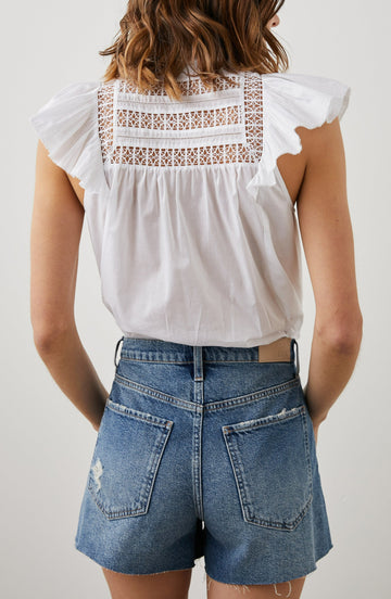 LOUELLA TOP BEACH WHITE - BACK