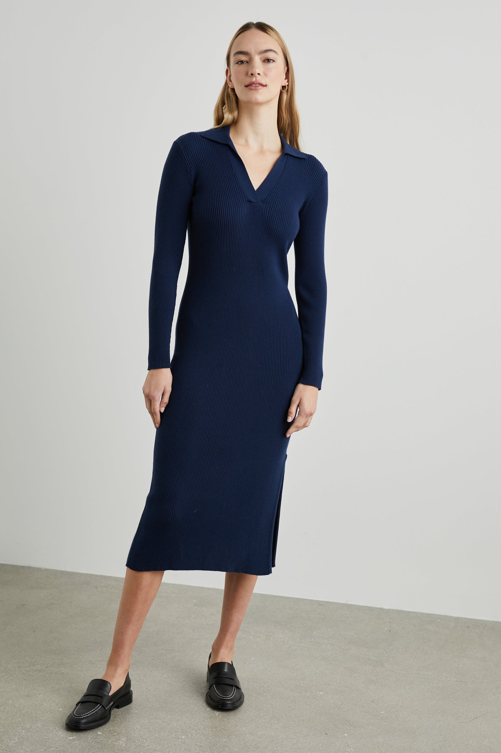 LUCIANA DRESS NAVY - FULL FRONT BODY