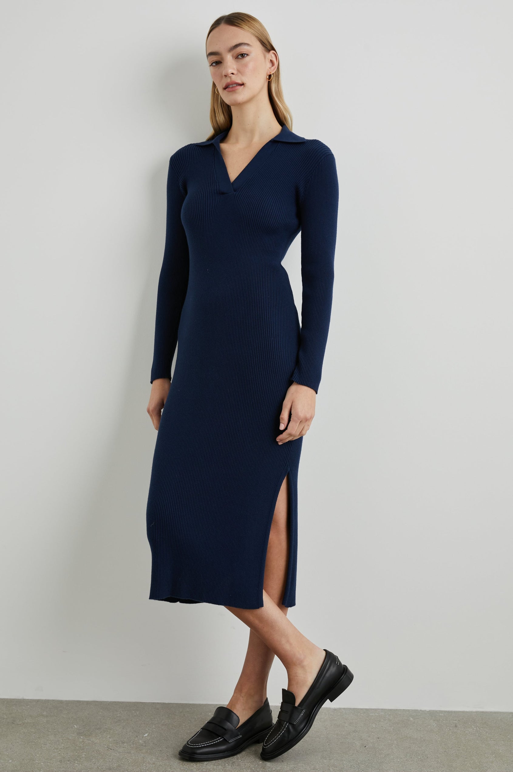LUCIANA DRESS NAVY - FRONT
