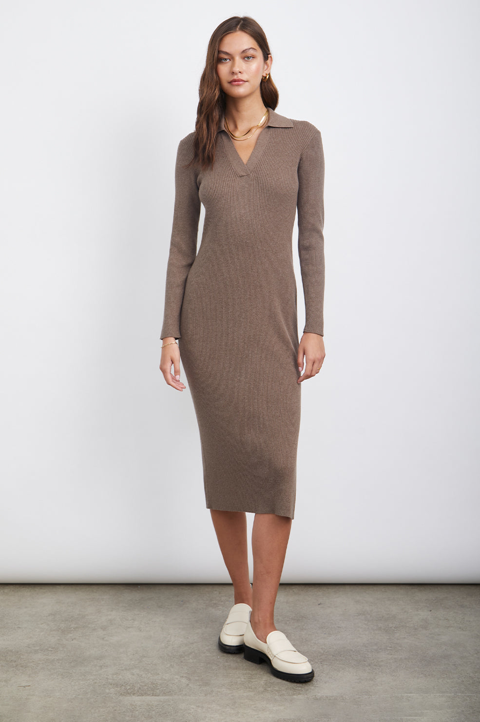 LUCIANA LATTE DRESS- FRONT