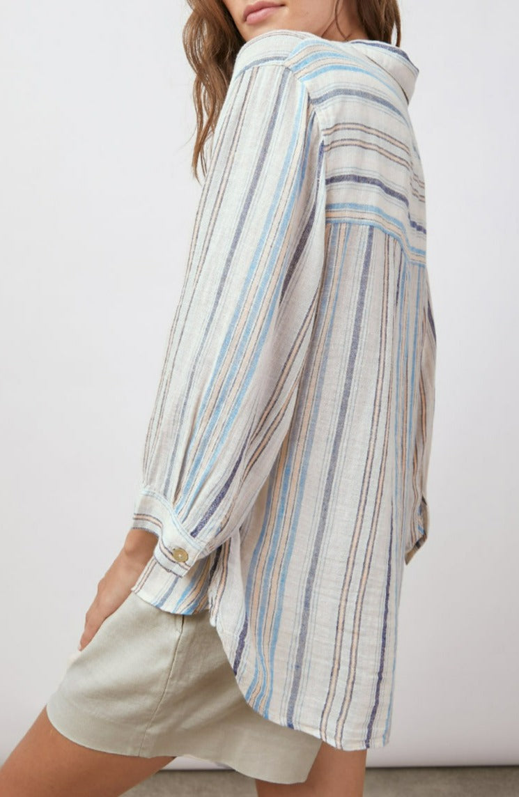 MARLOES MONTAUK STRIPE BLOUSE- SIDE ANGLE BACK