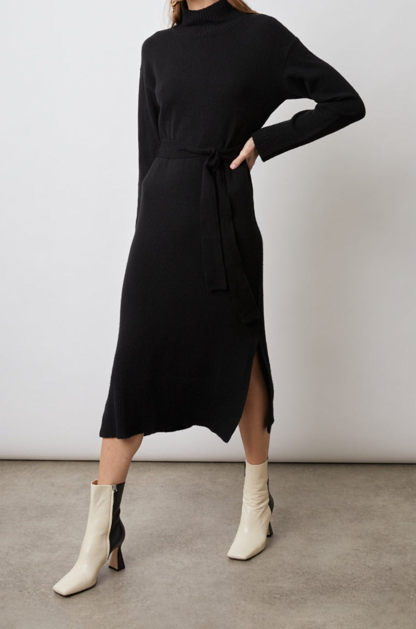 MILA BLACK DRESS-SIDE ANGLE