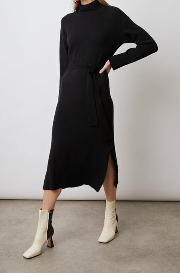 MILA BLACK DRESS-SIDE ANGLE