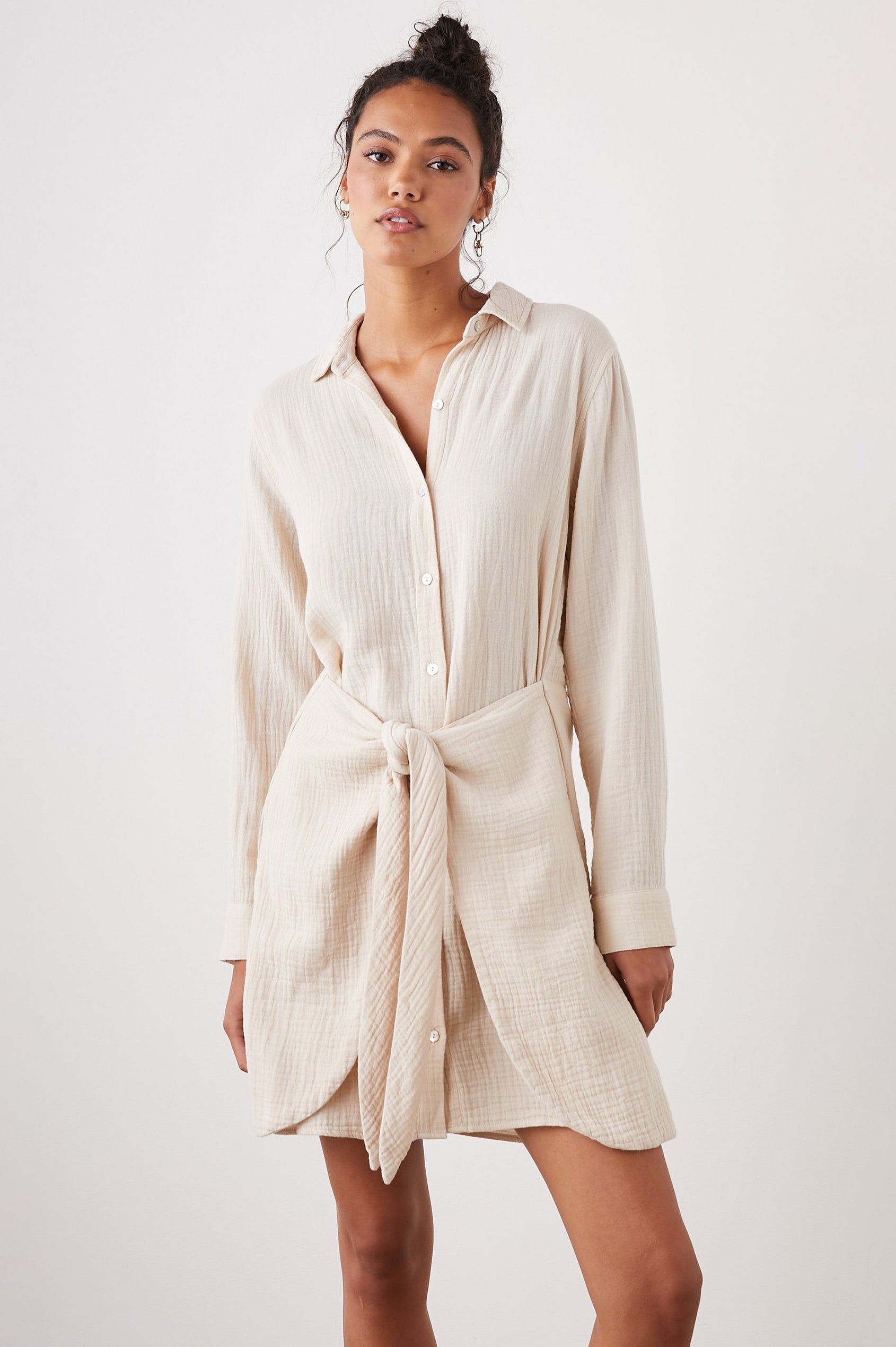 NADIA DRESS - FLAX - FRONT