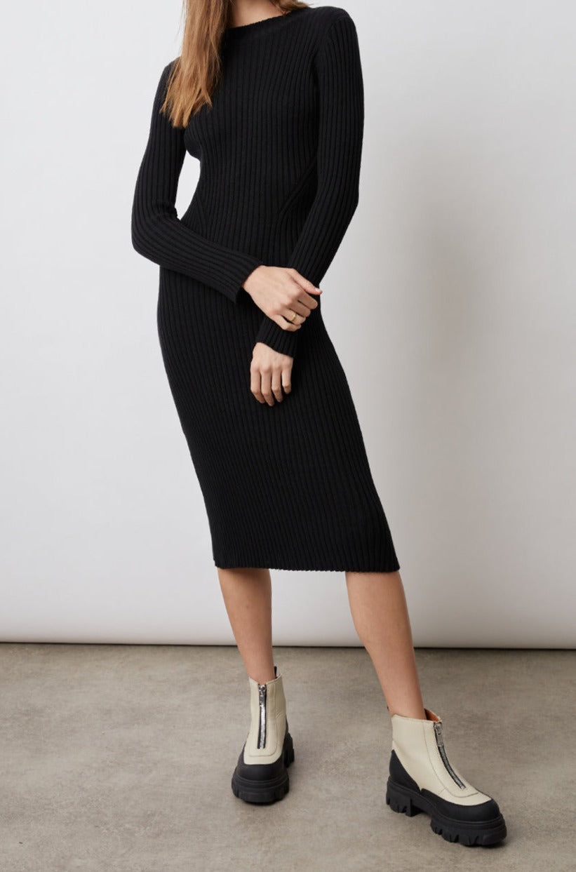 NELLIE BLACK DRESS-FRONT ARMS CROSSED