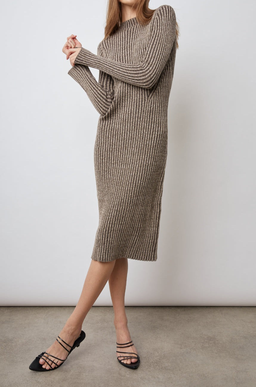 NELLIE BROWN MULTI DRESS-FULL FRONT BODY IN MOTION