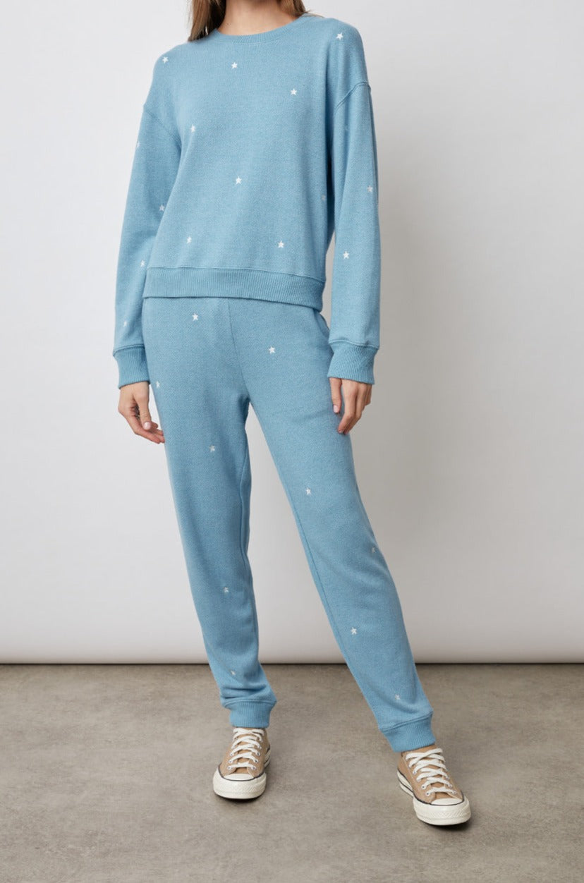 OAKLAND SWEATPANT AQUA STARS - FRONT FULL BODY STYLED
