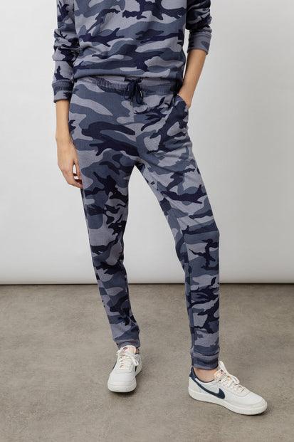 Oakland Blue Indigo Camo Sweat Pant - front