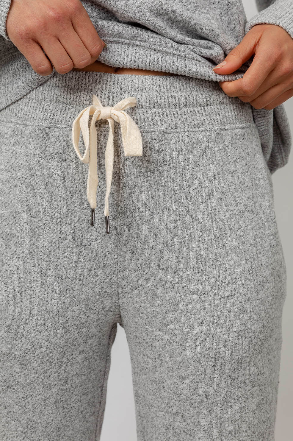 Oakland Melange Grey Drawstring Sweatpant- detail