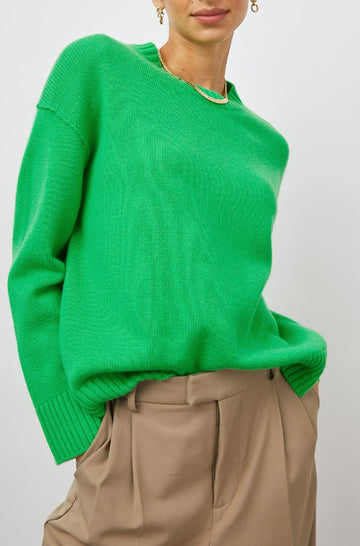 OLIVIA KELLY GREEN SWEATER- FRONT