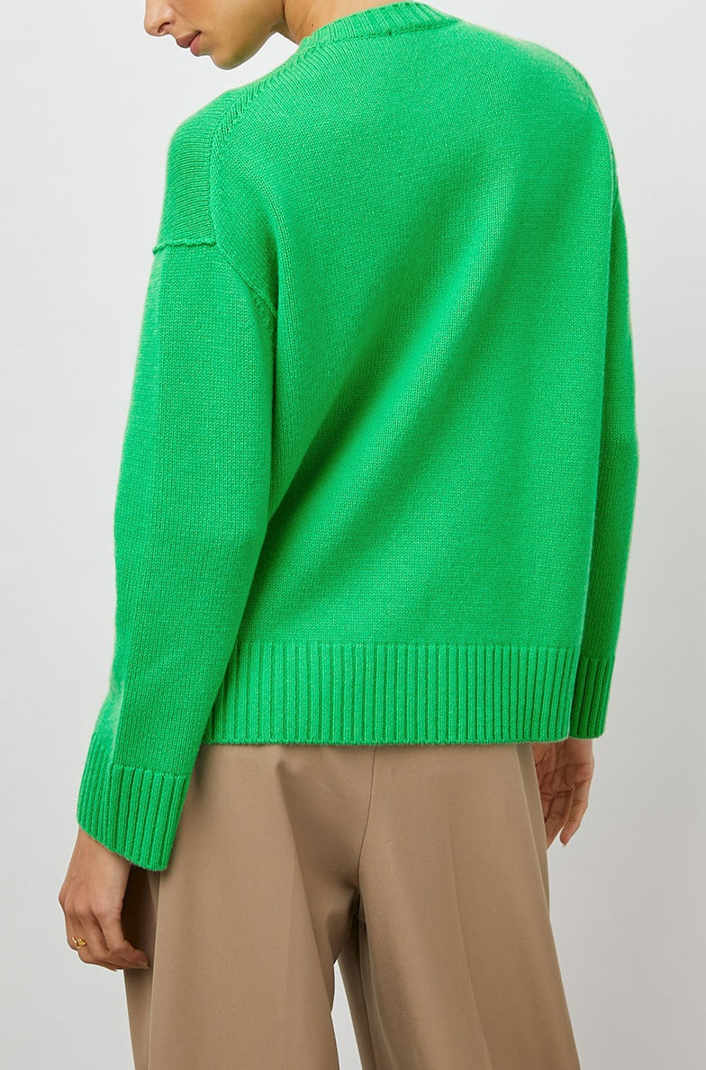 OLIVIA KELLY GREEN SWEATER- BACK
