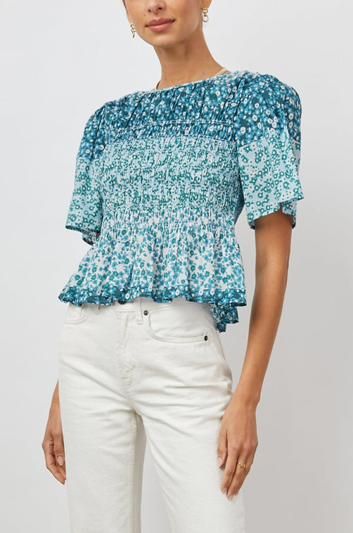 ROSIE TOP - STRIPED FLORAL