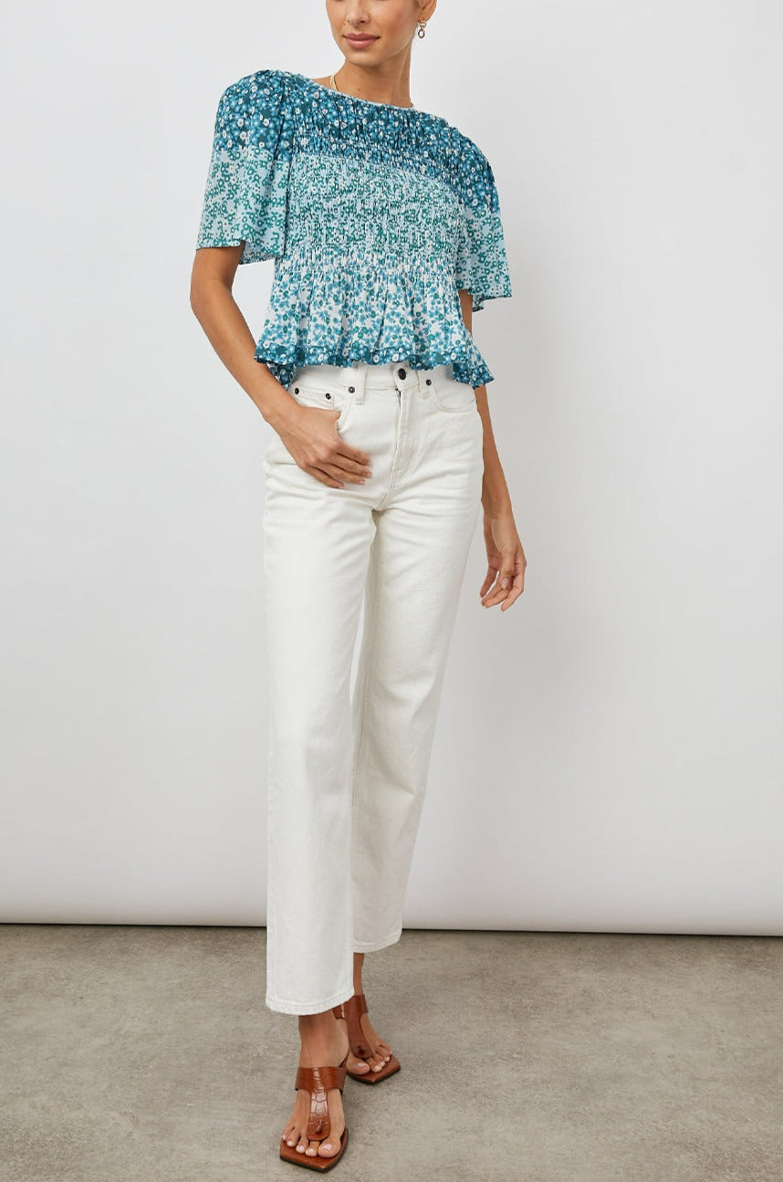 ROSIE TOP - STRIPED FLORAL