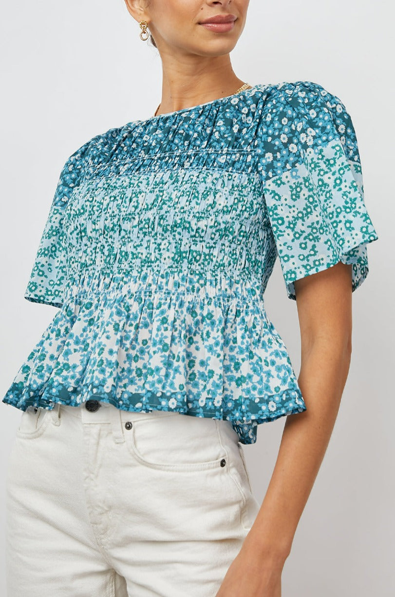 ROSIE TOP - STRIPED FLORAL