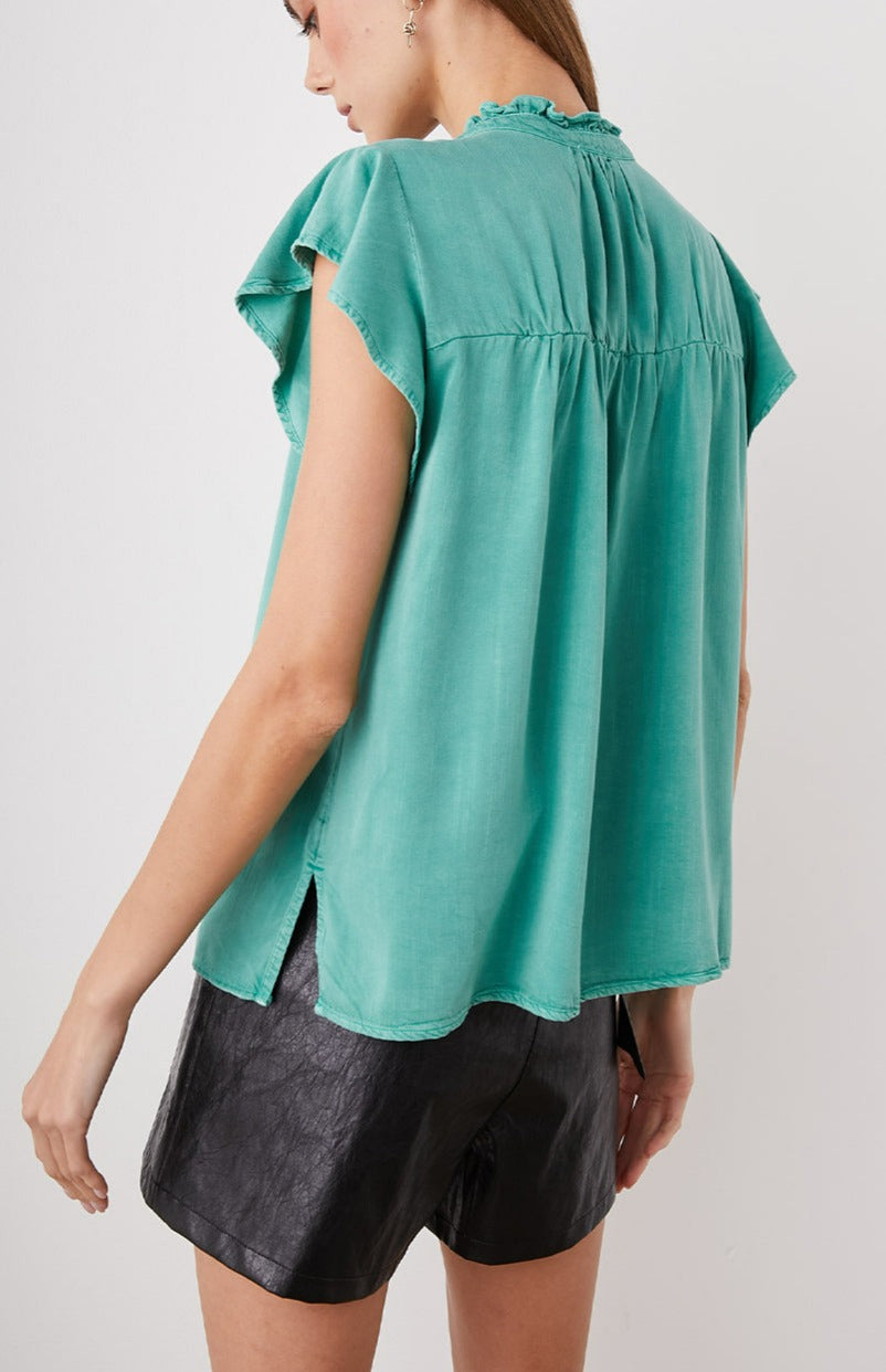 RUTHIE TOP BASIL - BACK ANGLE