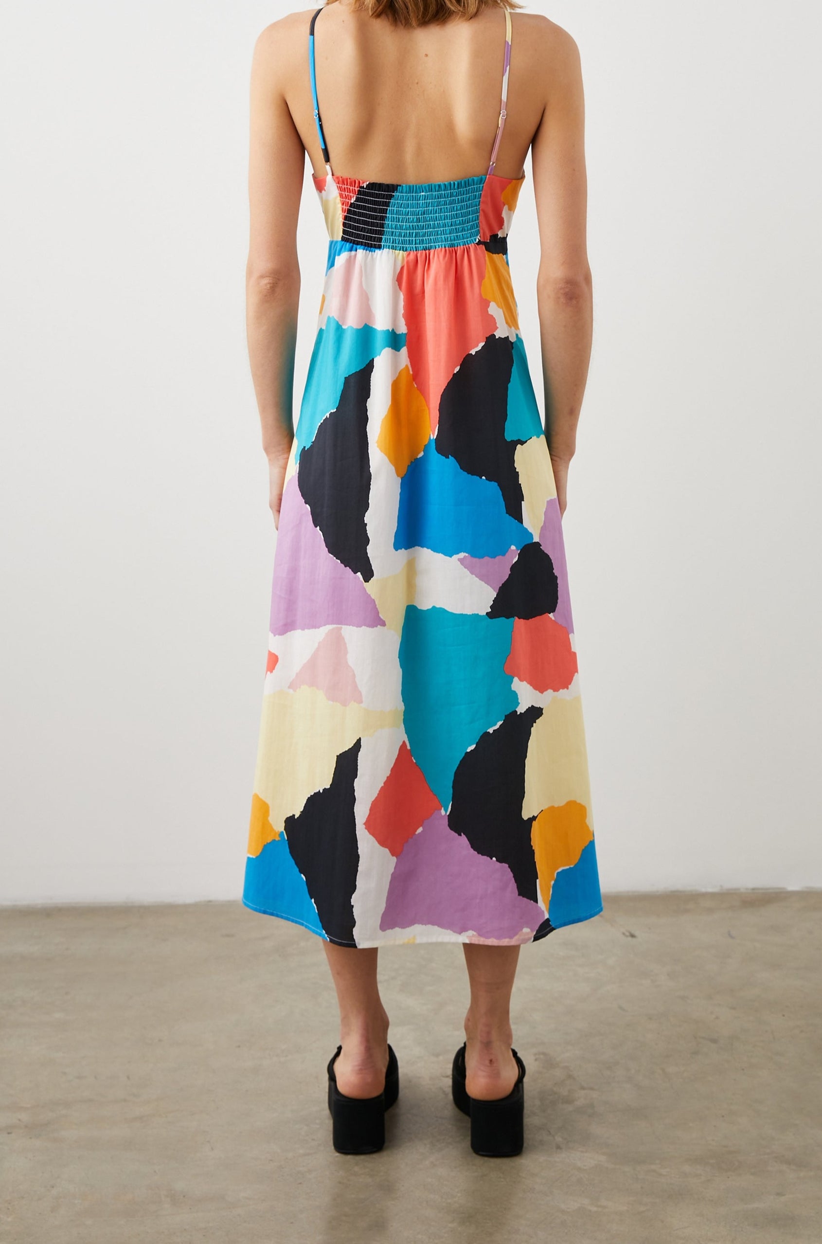 SABINA DRESS SUMMER COLOR BLOCK - BACK