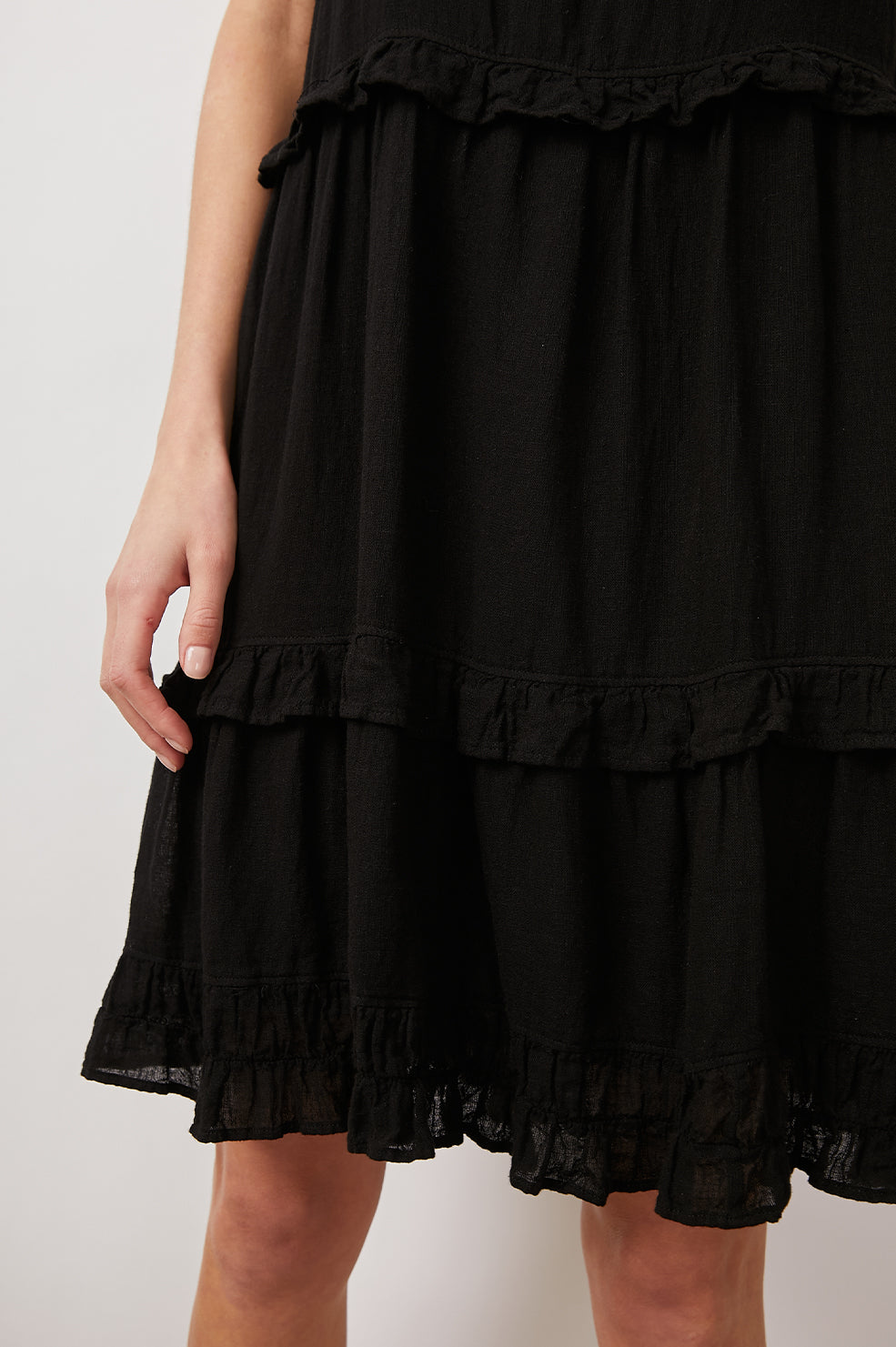 SANDY BLACK DRESS-HEM DETAIL