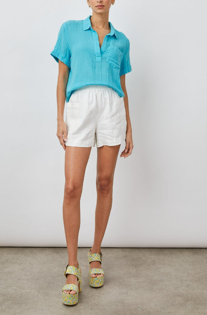 SAVANNAH AQUA BLOUSE- FRONT