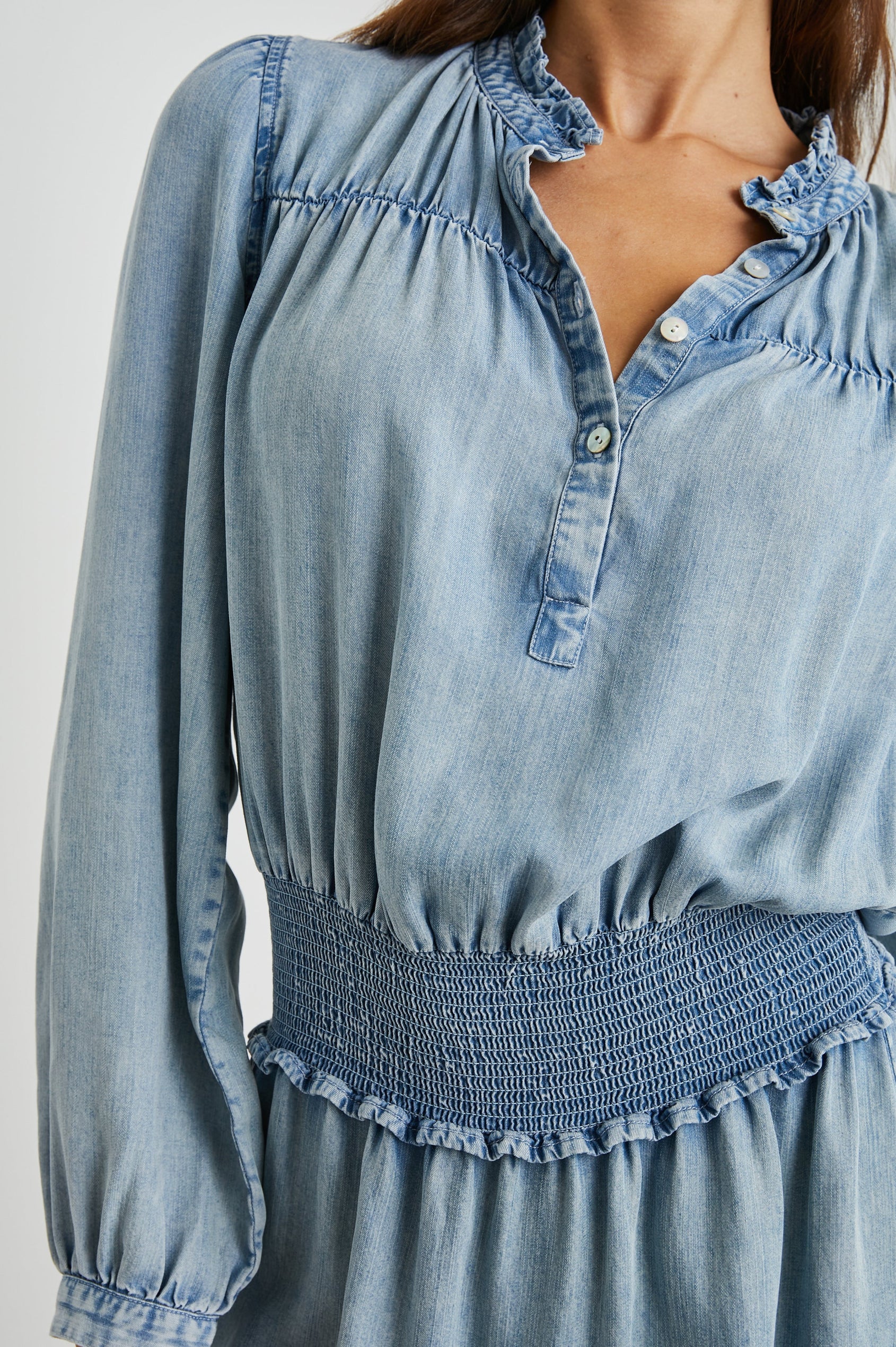 SHAWNA DRESS MED VINTAGE CLOUD WASH - DETAIL