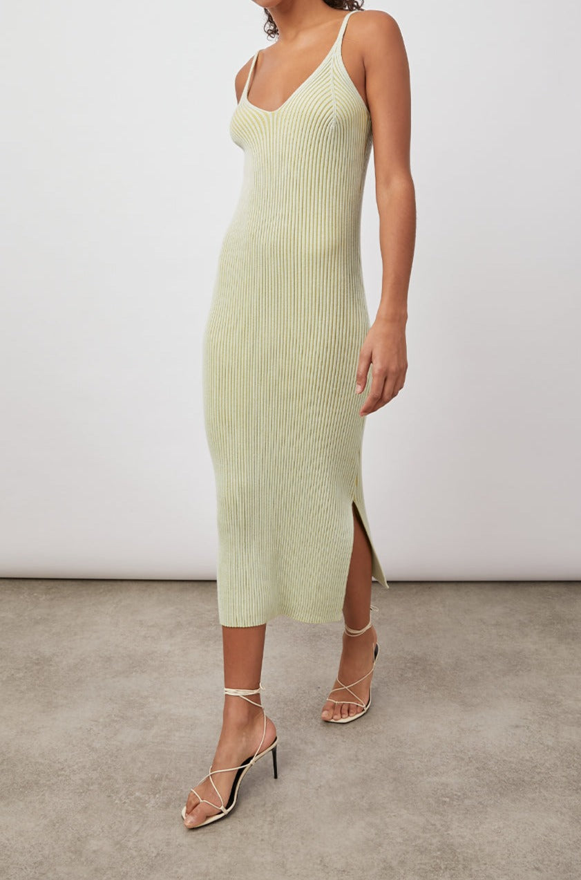 SHELBY AGAVE RIB DRESS- FRONT FULL BODY