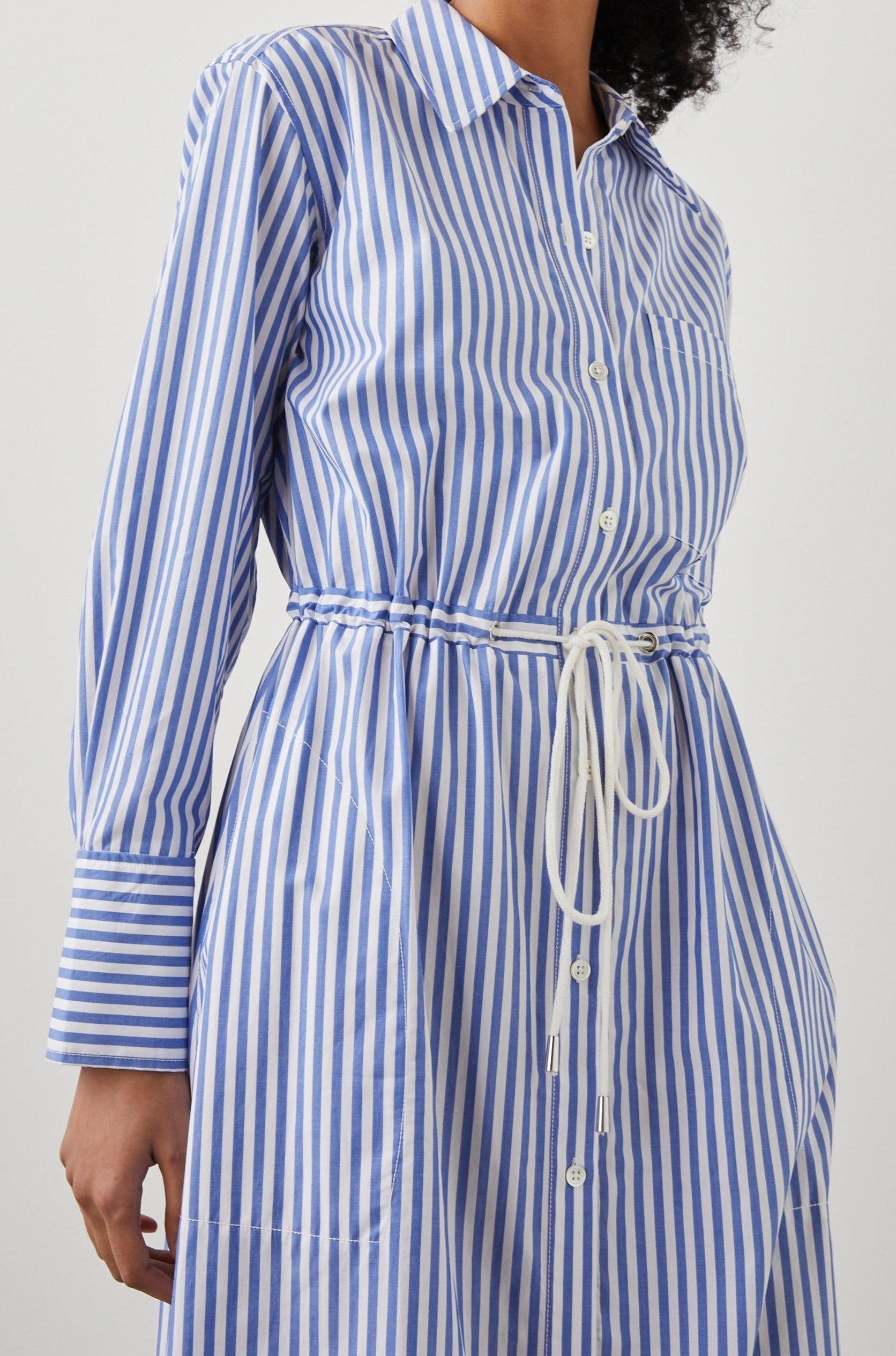 SHIVONNE DRESS RIVERA STRIPE - FRONT DETAILS