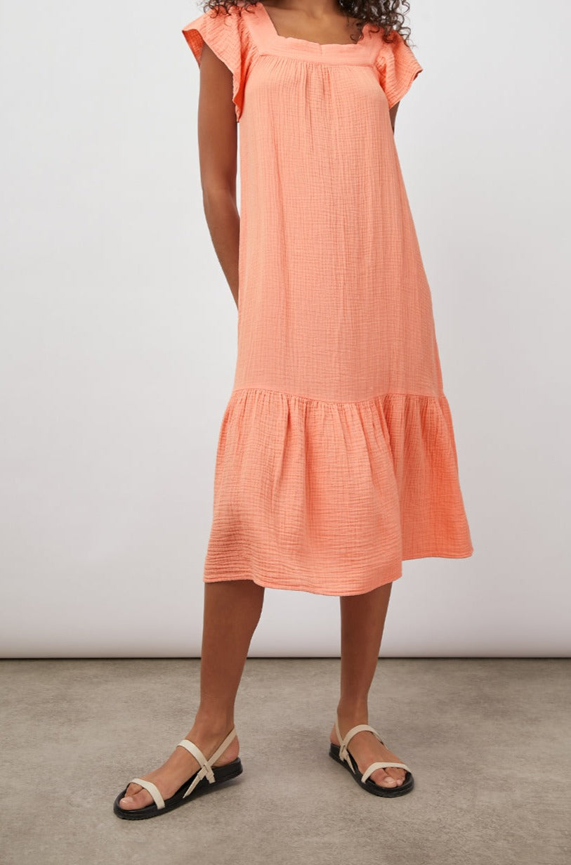 SKYLAR PEACH AMBER DRESS- FRONT