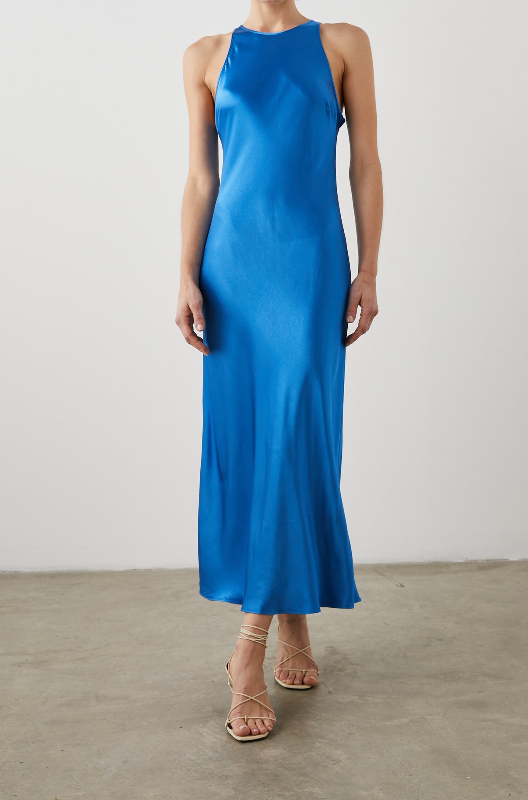 SOLENE DRESS COBALT - FRONT FULL BODY